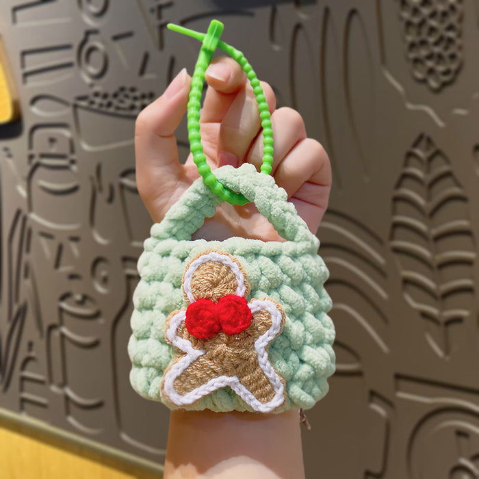 Wholesale Christmas hand-woven wool bag,  earphone bag,  mini coin purse,   pendant