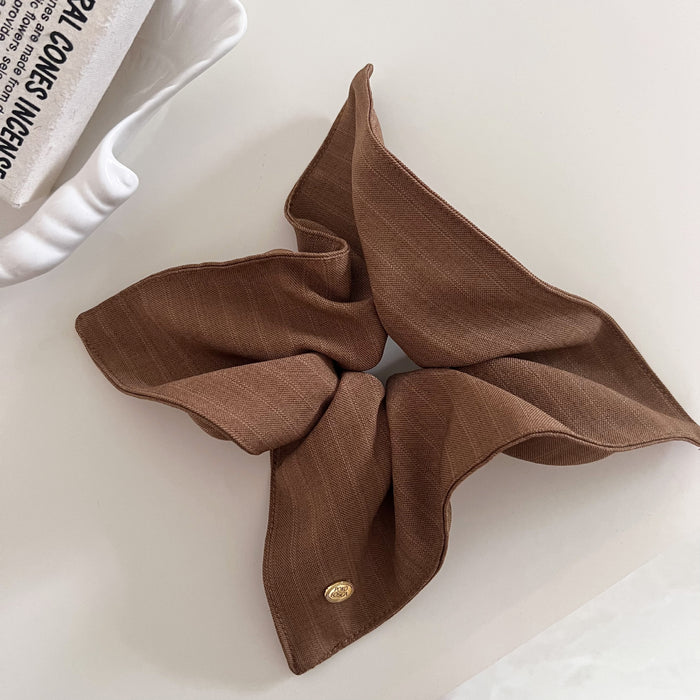 Wholesale Premium Gold Label Striped Square Scarf Hair Hoop Ponytail Disc Hair Headrope Hair Rope Hair Accessories