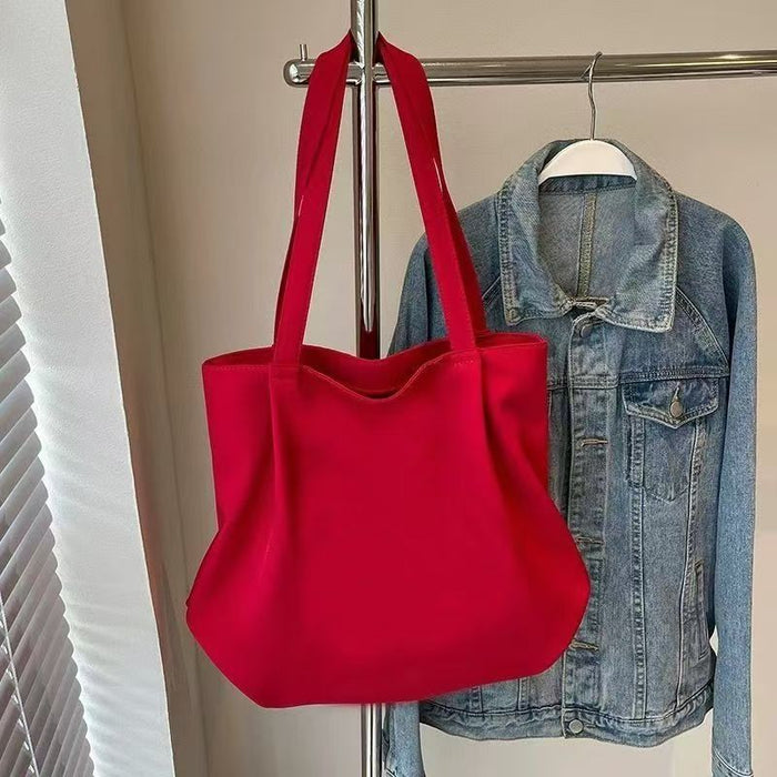 Wholesale Canvas Bag College Student Portable Satchel All-match Large Capacity School Bag Casual Simple Hand Cartoon Shoulder Bag