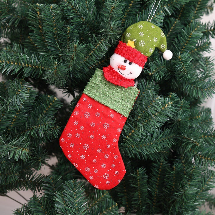 Wholesale Christmas supplies Christmas stockings snowman head socks Christmas scene decoration props
