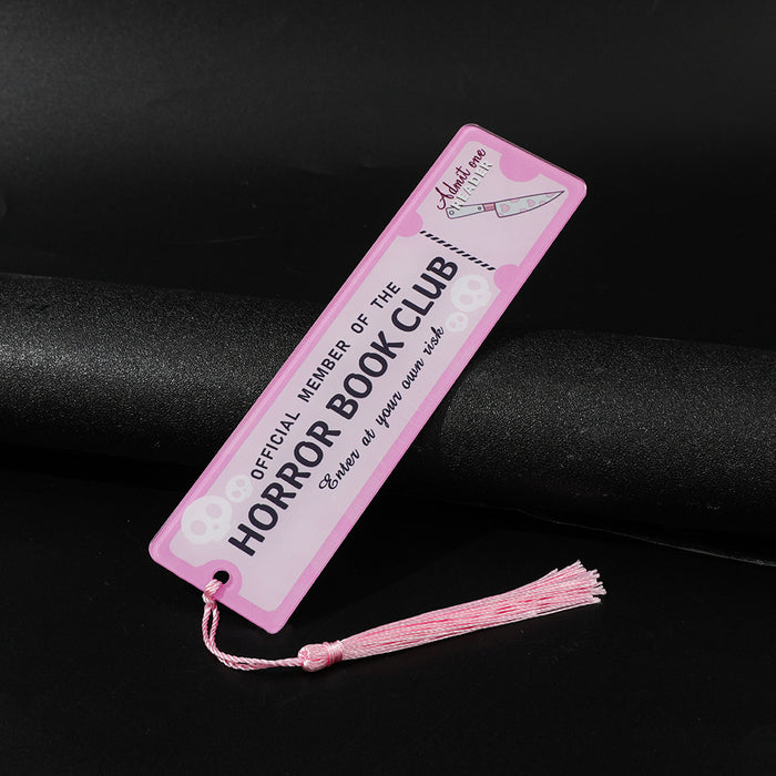 Wholesale  Horror Novel Themed Acrylic Tassel Bookmark