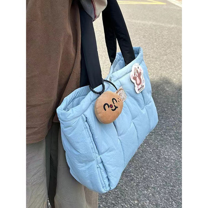 Wholesale New lightweight cotton padded soft and comfortable tote bag with foldable folds for class, large capacity single shoulder handbag