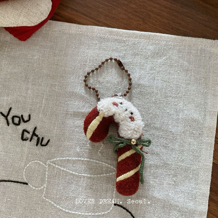 Wholesale Cute Plush Penguin Bead Chain Keychain Bag Charm Christmas New Year Party Car Accessory Gift