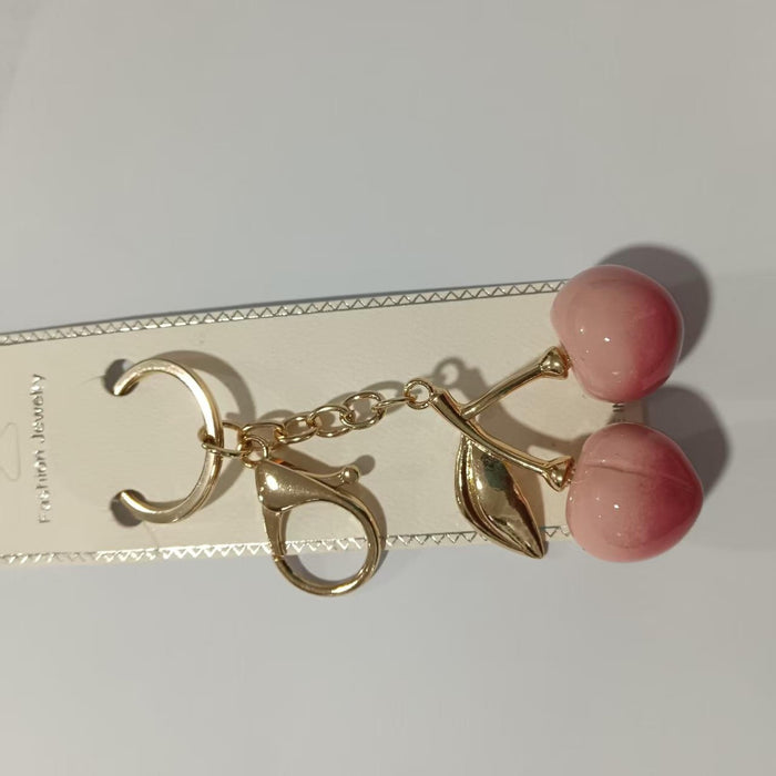 Wholesale Cherry Keychain Pendant Sense Simulation Fruit Peach Accessories Bag