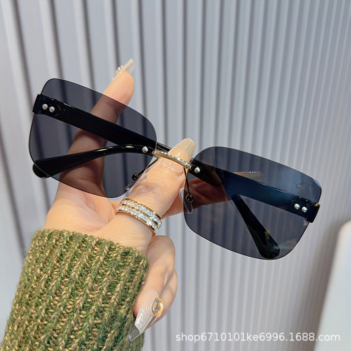Wholesale New frameless cut edge sunglasses, UV resistant sunshade sunglasses, women's high-end sunglasses