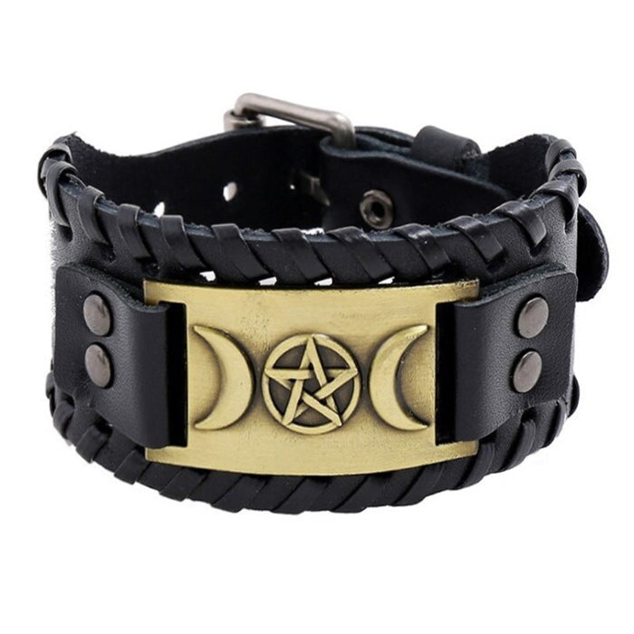 Wholesale Multi-layer Leather Wolf Head Men's Bracelet JDC-BT-FengH002