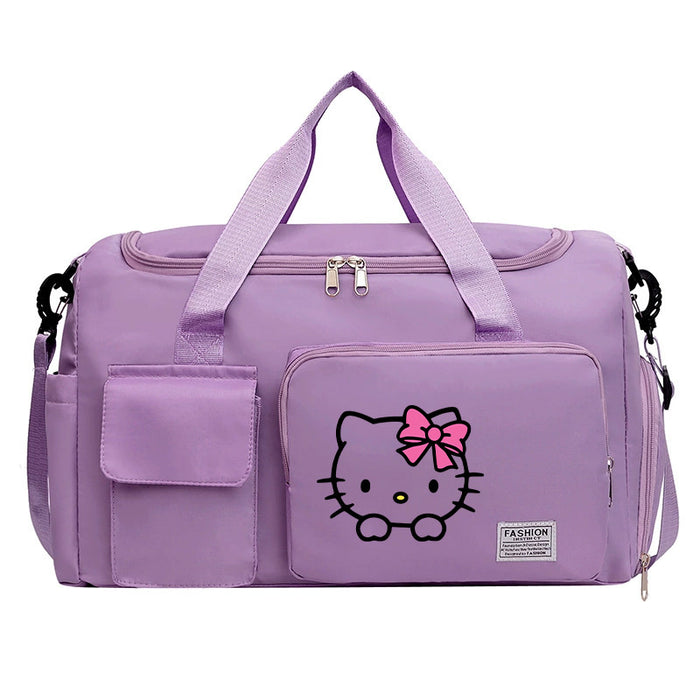 Wholesale  Cartoon Printed Fitness Bag with Shoe Storage Large Capacity Duffel Bag