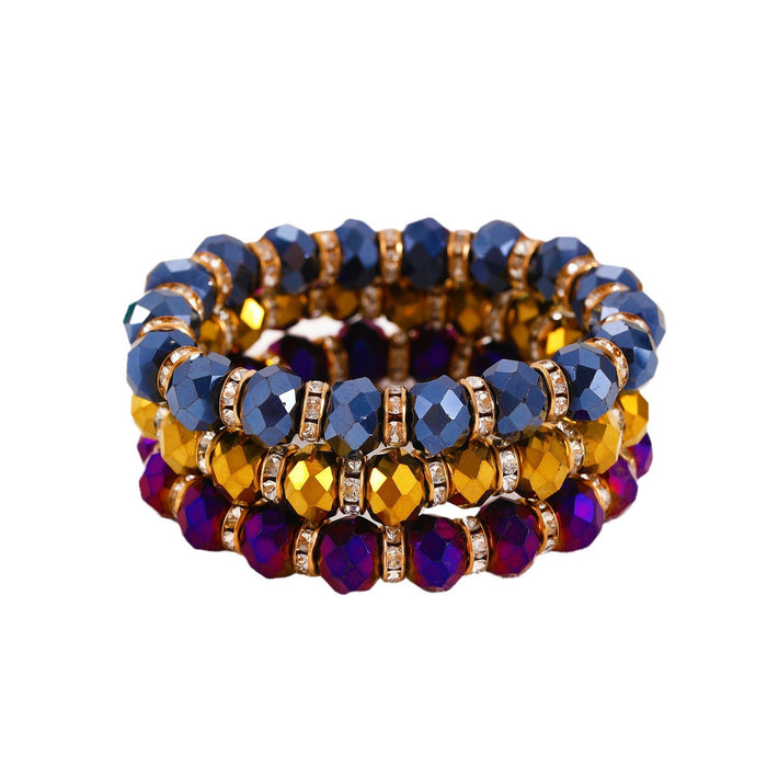 Wholesale Diamond Color Round Beaded Handmade Beaded Bracelet Crystal Bracelet