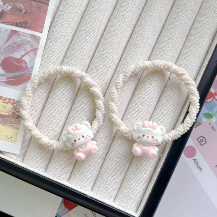 Wholesale Bow Cat Cute Hair Ring Girls' Heart Hair Accessories Cartoon Rubber