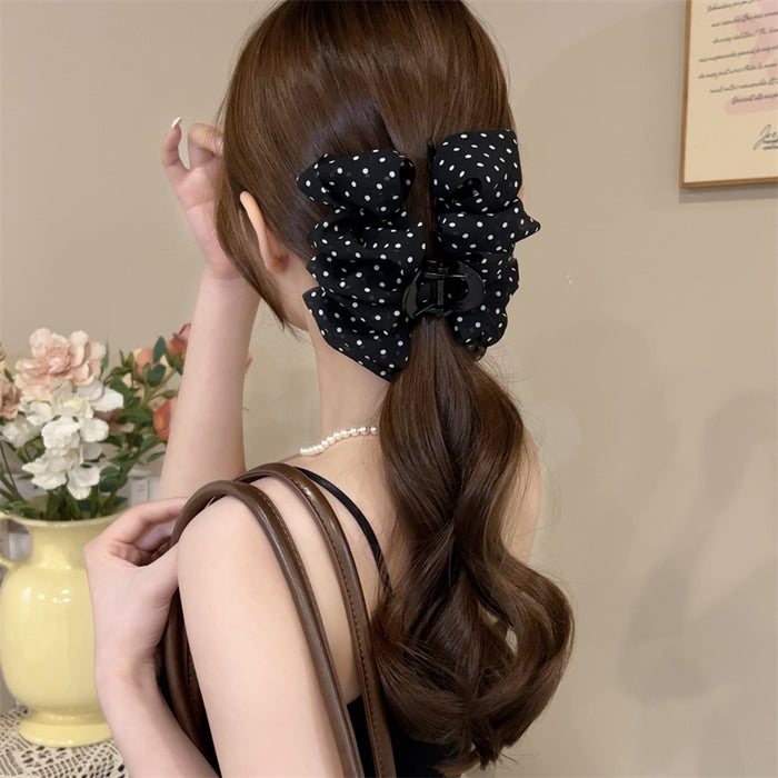 Wholesale Elegant large bow clip, high-end and exquisite hair clip, shark clip at the back of the head, meatball head
