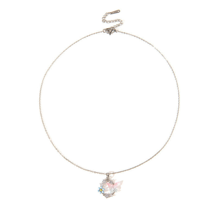 Wholesale Dreamy Haoshi Butterfly Necklace, niche temperament, light luxury collarbone chain, pearl zircon pendant