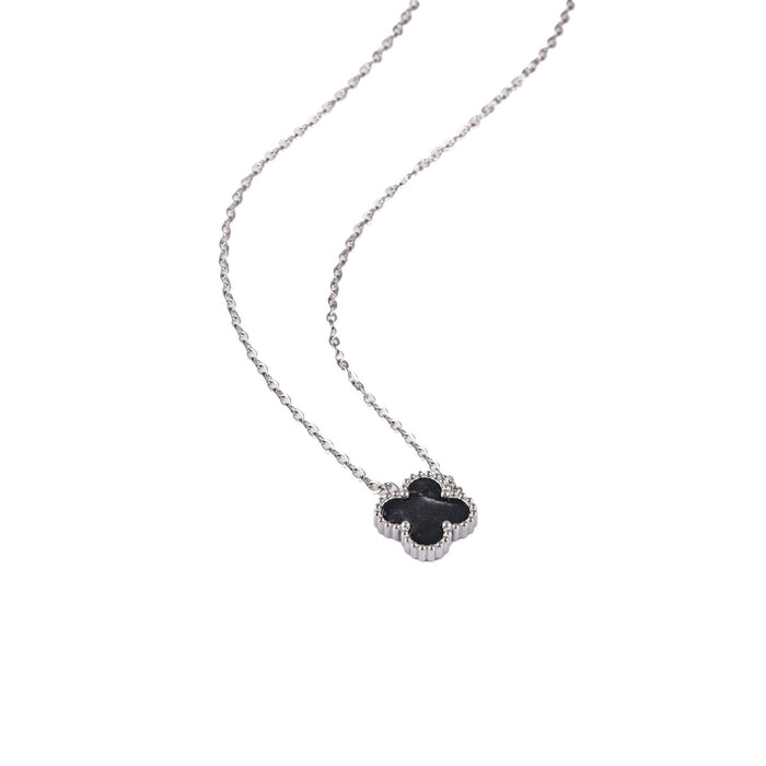 Wholesale Stainless Steel Double-Sided Gold-Plated Four-Leaf Clover Necklace