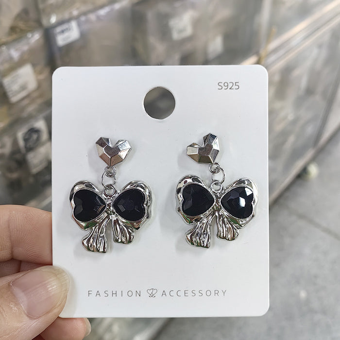 Wholesale elegant bow earrings light luxury niche design versatile creative earrings jewelry