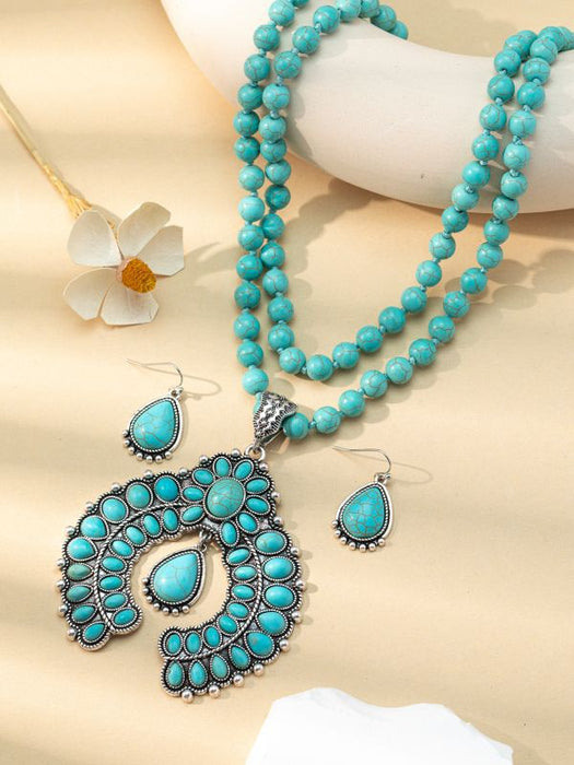 Wholesale Vintage Floral Statement Earring and Necklace Set