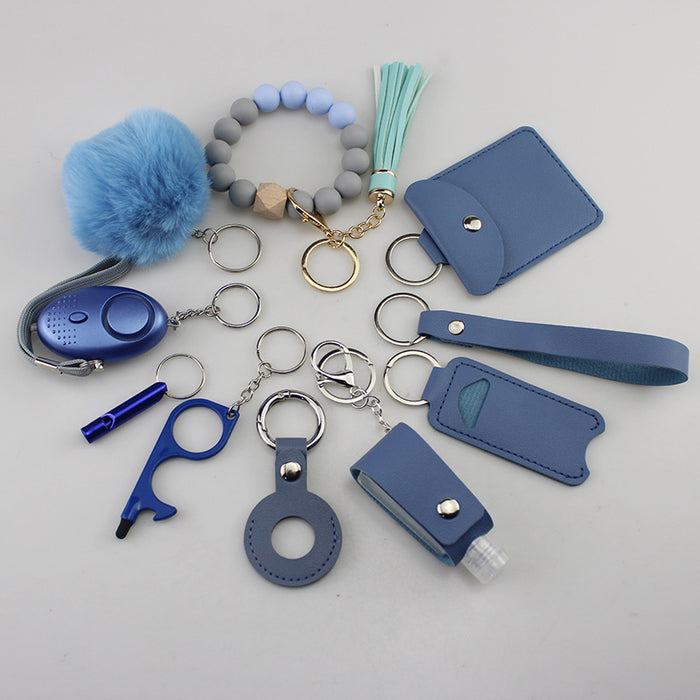 Wholesale Hair Ball Diamond Heart Multifunctional DIY 11-piece Keychain JDC-KC-TouMS050