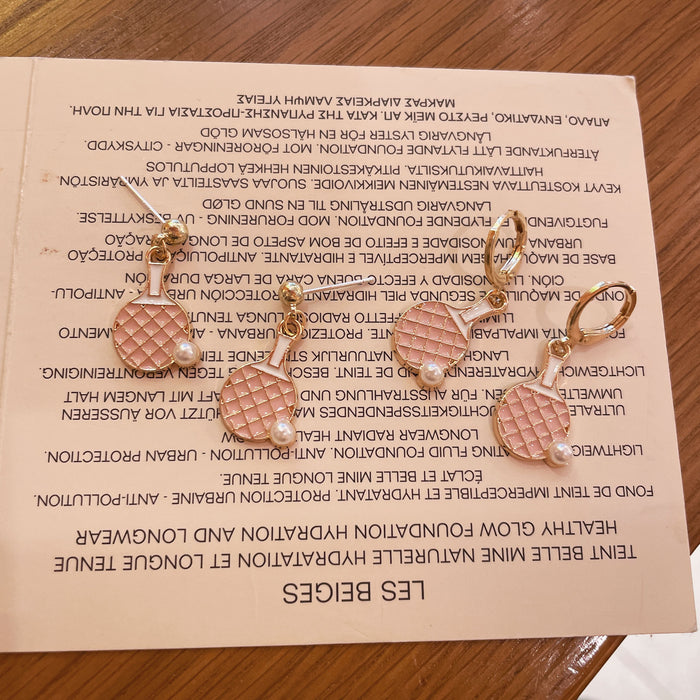 Wholesale 925 silver needle table tennis earrings