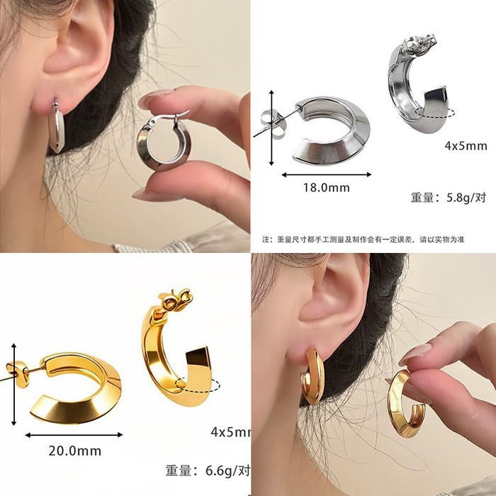 Wholesale New earrings with fashionable and timeless stainless steel ear accessories