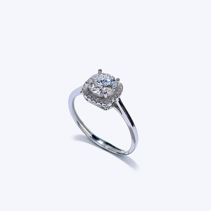 Wholesale 925 Silver Moissanite Ring Adjustable Open Design Stylish Women' s Jewelry Accessory