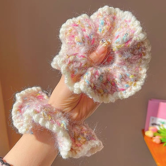 Wholesale Knitted Wool Large Bowel Ring Women's Hair Ring Simple Hair Accessories