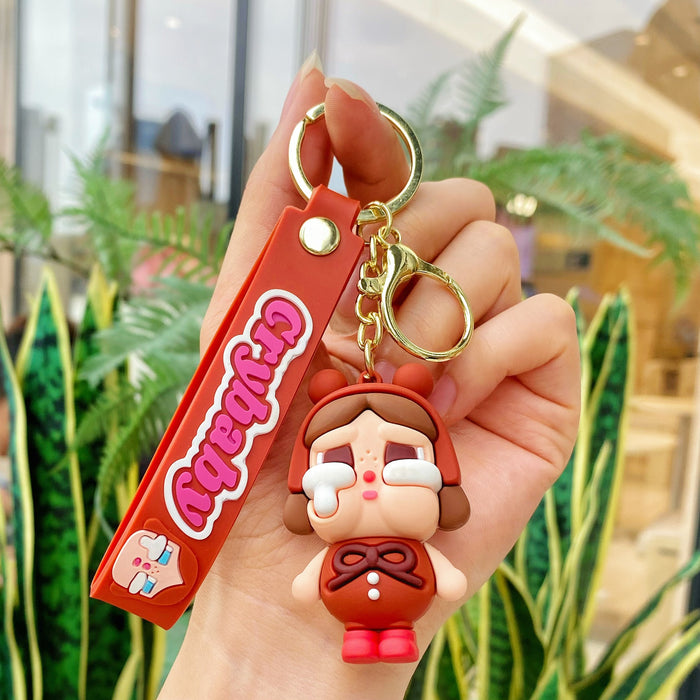 Wholesale Cute teary-eyed doll silicone keychain