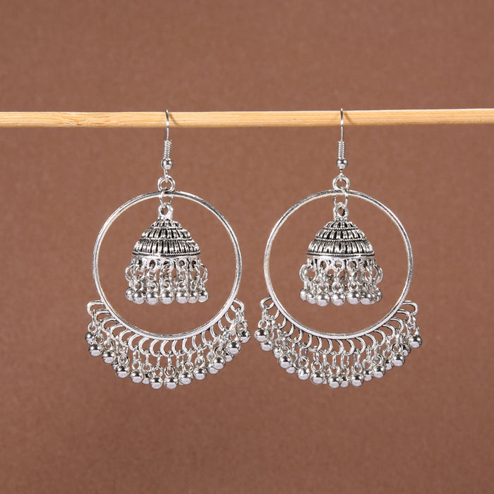 Wholesale Alloy Bohemian Tassel Long Ethnic Style Earrings JDC-ES-Gumi009