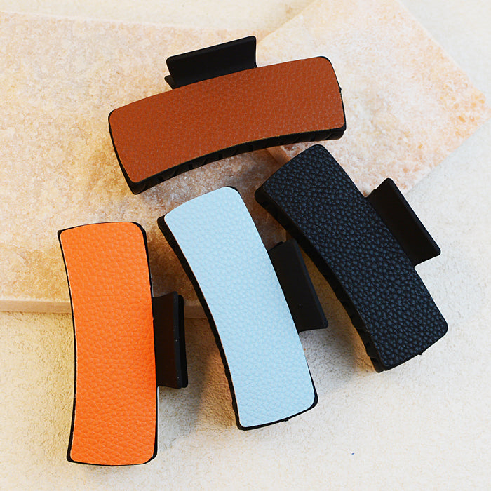 Wholesale Solid Color Leather Hairpin Shark Clip JDC-HC-ChenC013