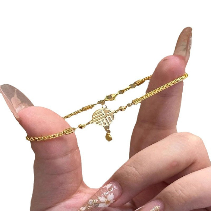 Wholesale Bracelet gold, light luxury, high-end temperament, wealth attracting jewelry, versatile hang tag jewelry