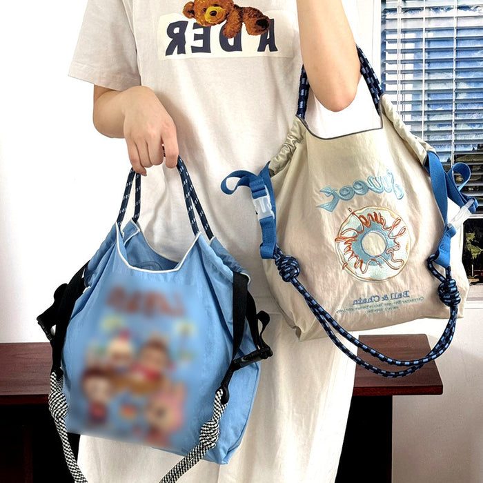 Wholesale embroidered shoulder bag cartoon messenger bag versatile fashion handbag large capacity bag