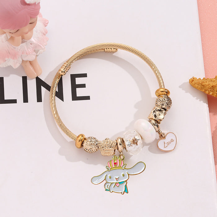 Wholesale Stainless Steel Cartoon Charm Bracelet Adjustable Pendant Jewelry Gift MOQ≥2