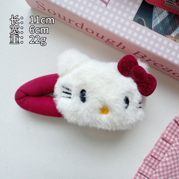 Wholesale Cartoon Cute Plush Bow Hair Clips JDC-HC-Beif003