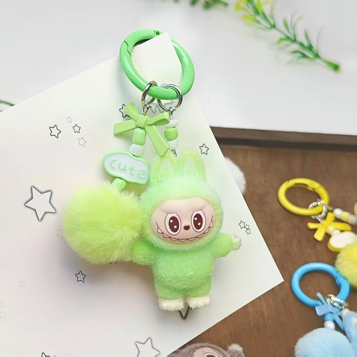 Wholesale Flocked Rabbit Keychain Backpack Charm