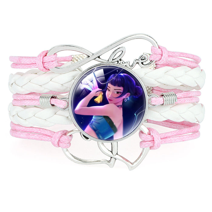 Wholesale KPOP Multi-layered Color-blocked Anime Character Crystal Bracelet