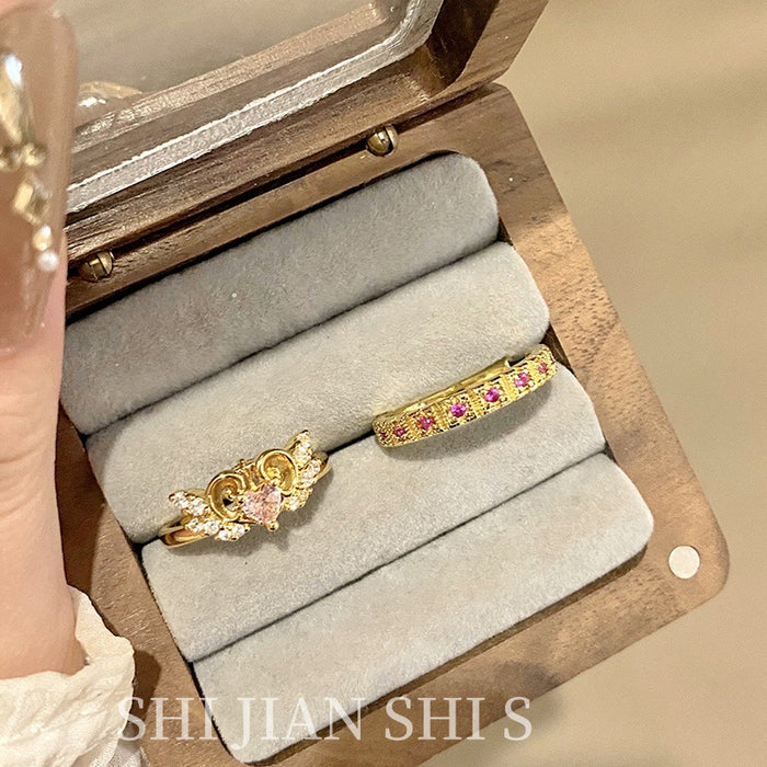 Wholesale Love opening ring, simple and luxurious, plain circle, cross index finger ring