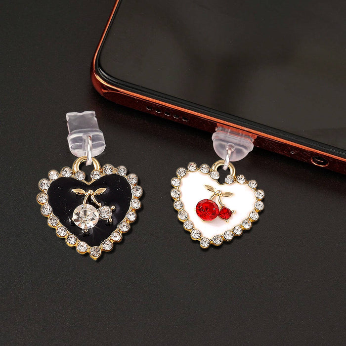 Wholesale Cherry-shaped diamond heart pendant for Mobile Phone Stands