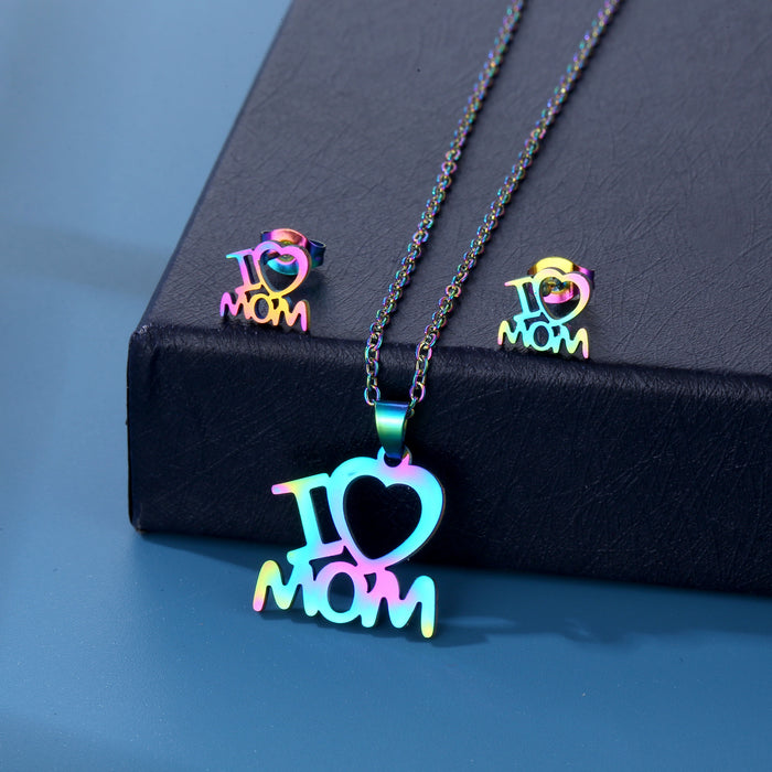 Wholesale stainless steel Mother's Day love necklace JDC-NE-MingM001
