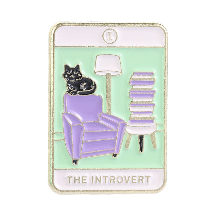 Wholesale Black Cat Reading Brooch Zinc Alloy Enamel Pin For Book Lovers Chic Fashion Accessory