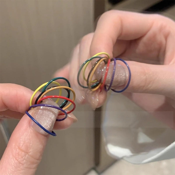 Wholesale wholesale 7pcs/set colorful plain ring stacked ring