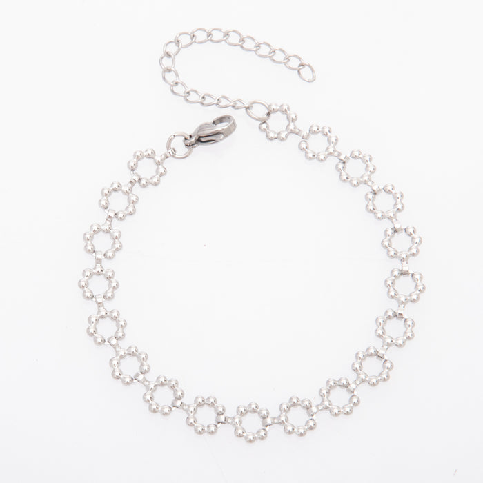 Wholesale New Plum Blossom Bracelet Vacuum Plated Personalized Titanium Steel Jewelry High Grade Left Wheel Magazine Necklace Waist Chain