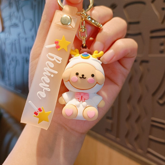 Wholesale Cute 3D Doll Silicone Keychain JDC-KC-MingT131