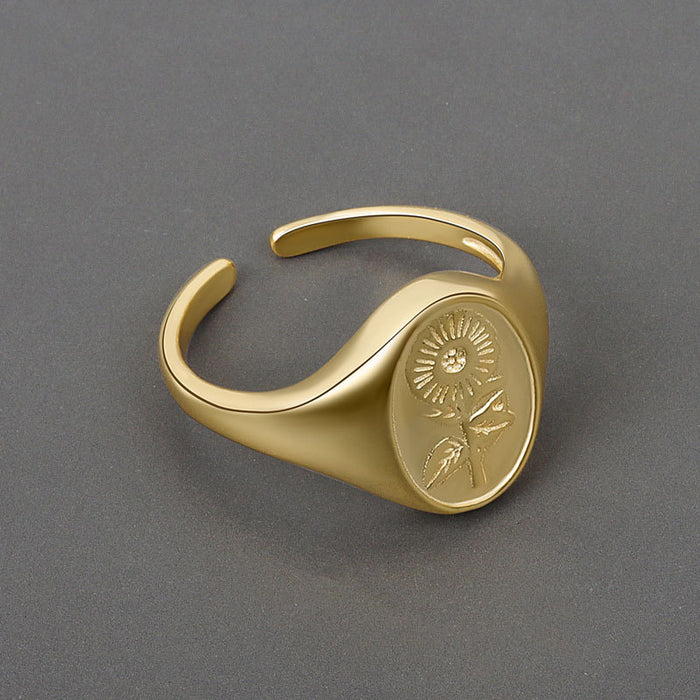 Wholesale Sunflower Ring Women S Chic Adjustable Flower Jewelry Accessory Fashion Gift For Boutique Resale
