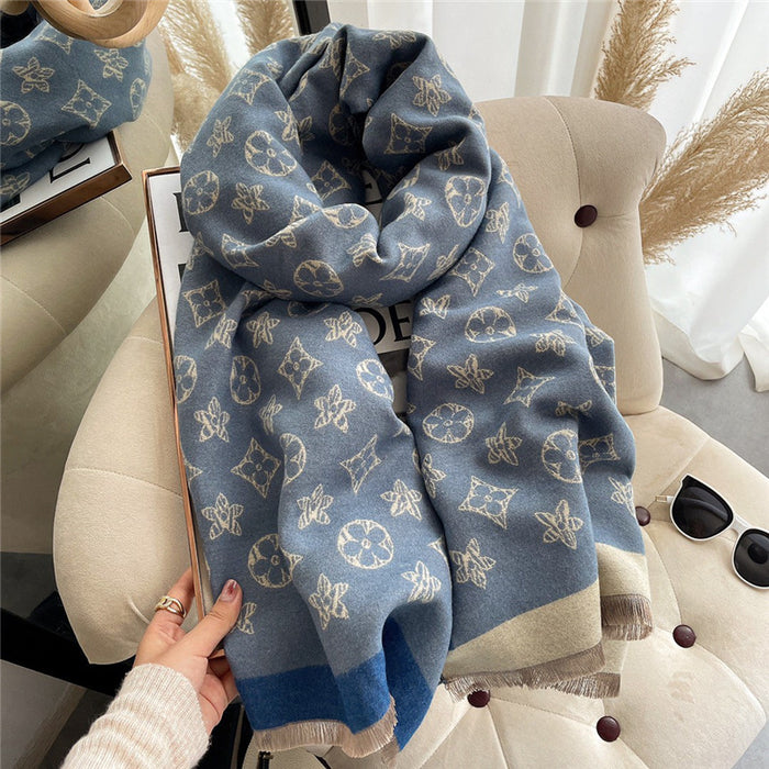 Wholesale Imitation Cashmere Scarf Air-conditioned Room Long Outer Shawl Double-sided Warm Neck Scarf JDC-SF-Yunt002