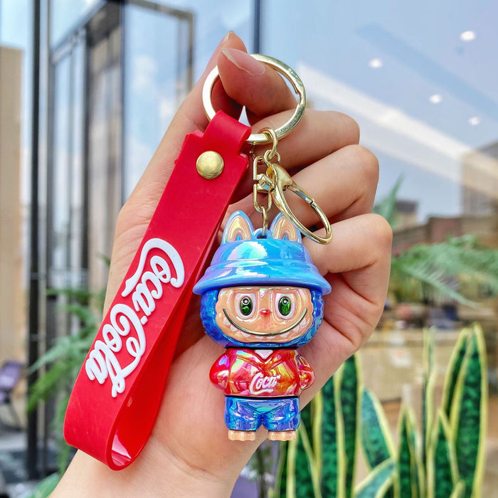 Wholesale Electroplating keychain Coke keychain blind box doll pendant