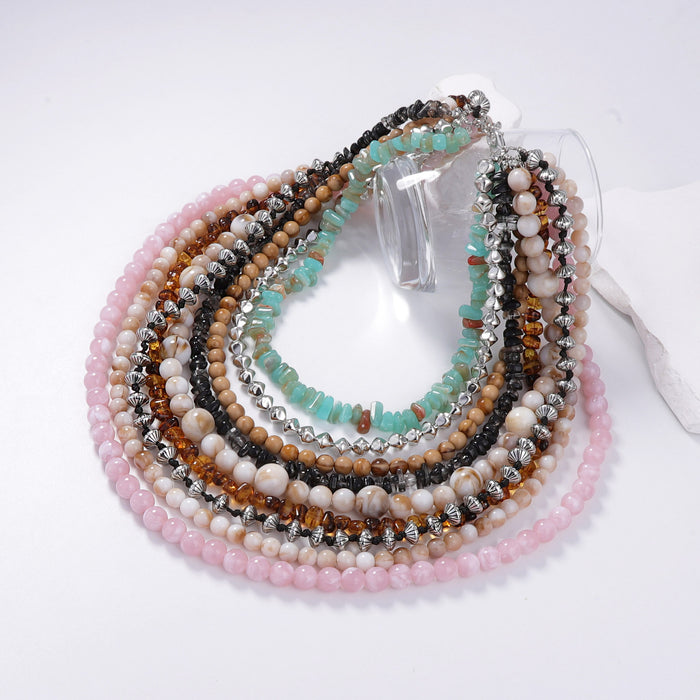 Wholesale Fashion Bohemian Color Multi-layer Beaded Necklace All-match Casual