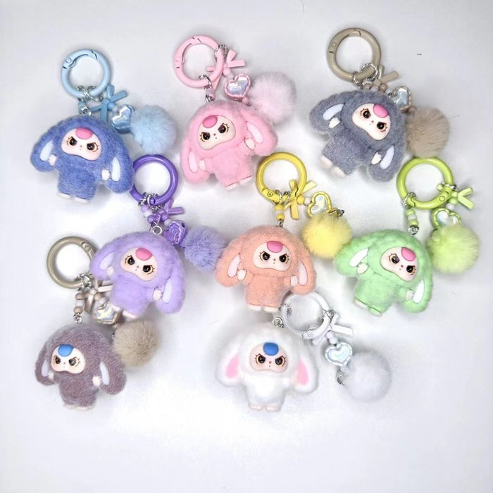 Wholesale Flocking jewelry accessories cartoon cute keychain bag pendant cute small pendant