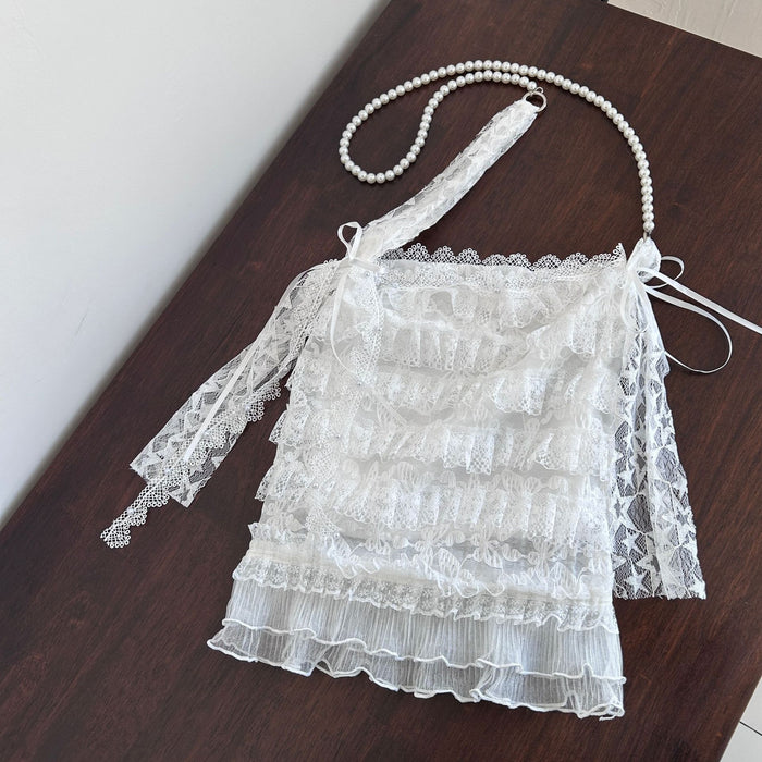 Wholesale Lace lace chain bag, college shoulder bag, commuting armpit tote bag