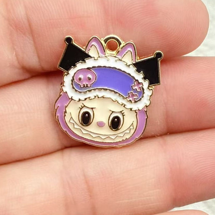 Wholesale 10pcs Anime Cartoon Alloy Oil Drip DIY Earrings,  Keychain,  Necklace Pendant