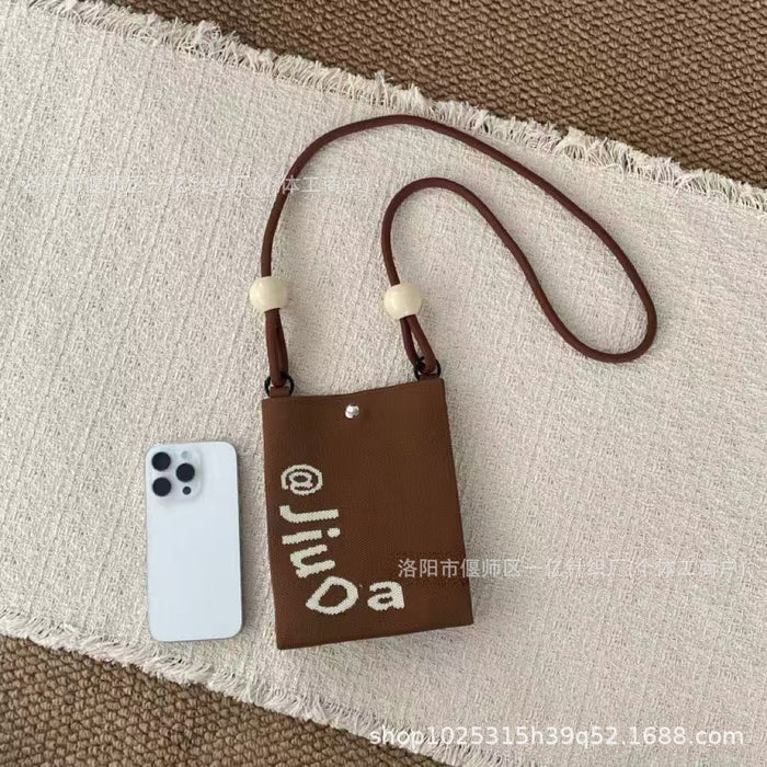 Wholesale Knitted Crossbody Bag with Rope and Beads Cute Phone Purse MOQ≥3