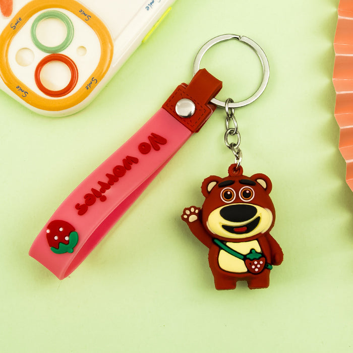 Wholesale Cartoon  bear keychain cute key chain doll claw  silicone key pendant car bag ornaments