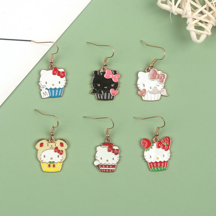 Wholesale Cute Cupcake Cat Earrings