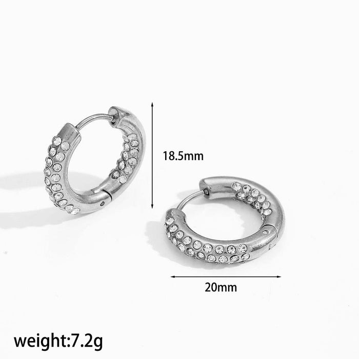 Wholesale Zircon stainless steel earrings with simple and versatile titanium steel diamond studded ear buckles